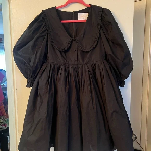 Selkie Black Mini Dress - Picture 1 of 5